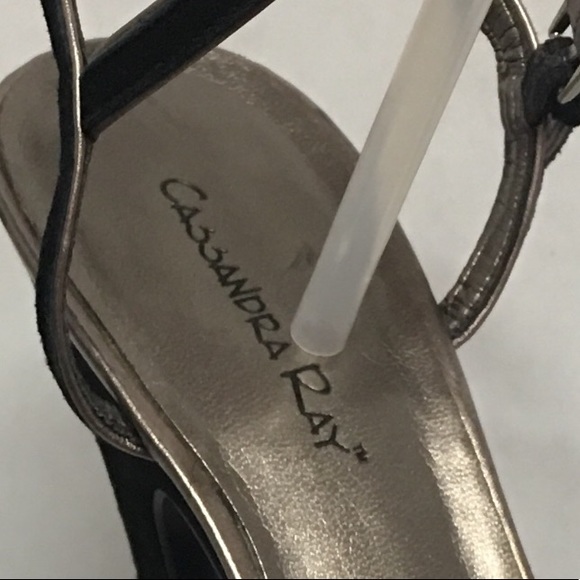 CASSANDRA RAY BlackSuedePewter LeatherTrimPlatform - Picture 7 of 7